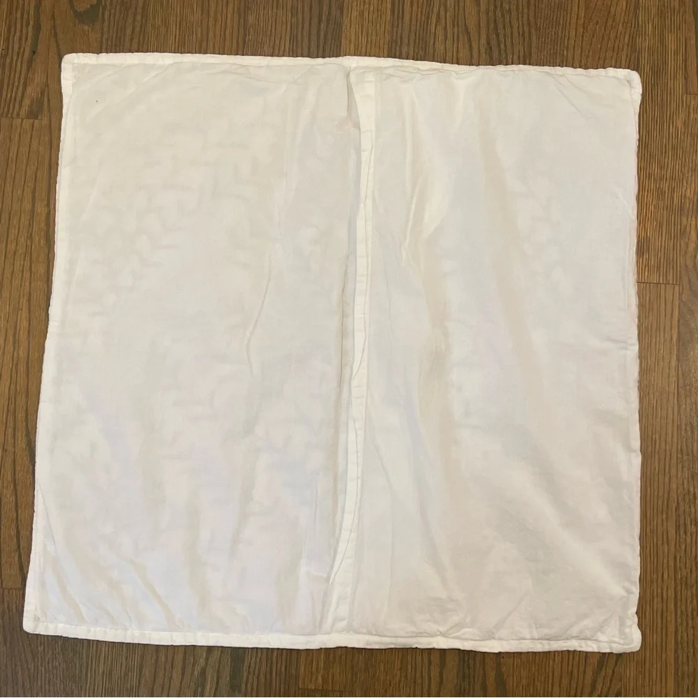 Ballard Designs Ada Embroidered Euro Shams Linen Cotton Blend Set of 2